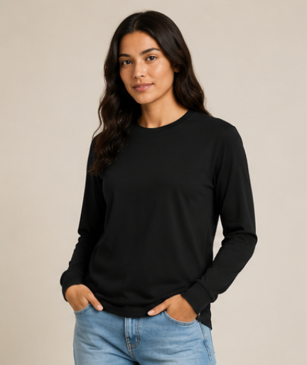 The Clean Long Sleeve — 100% Organic Cotton